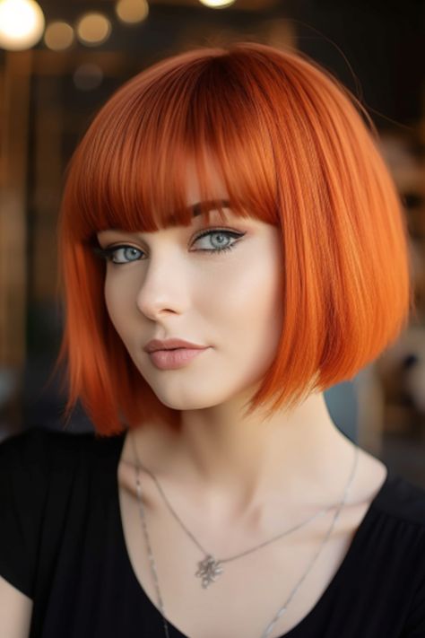 Elegant and sassy box bob with swopping fringe and copper accents. It really compliments your face, and the copper highlights give it some vibrancy. Click here to check out more if you haven’t seen the “Box Bob” cut yet, here are 25 incredible examples for you. Red Medium Hairstyles, Redhead Bob With Bangs, Pixie Redhead, Copper Bob Hair, Cleopatra Hair, Copper Bob, Box Bob, Red Bob Hair, Hairstyle Bob