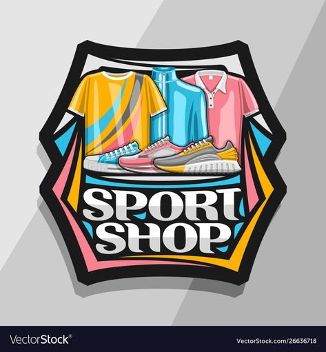 Logo for sport shop Royalty Free Vector Image - VectorStock Logo Sport Design Ideas, Sport Shop Logo, Logo Design Sport, Shoe Logo Ideas, Store Signs Design, Logo Bola, Shop Vector, Sportswear Store, Automotive Logo Design