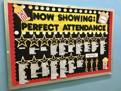 recreated idea for attendance board Watch Dogs School Program, Perfect Attendance Party Ideas, Classroom Attendance Board Ideas, Perfect Attendance Bulletin Board, Attendance Bulletin Board Ideas, Attendance Bulletin Board, Attendance Display, Attendance Board Ideas, Attendance Ideas