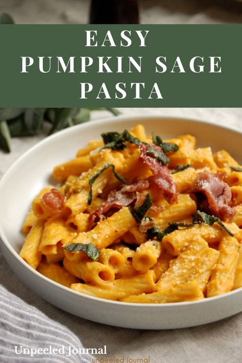 Pumpkin Pasta Sauce Recipe, Pumpkin Board, Creamy Pumpkin Pasta, Pumpkin Pasta Recipe, Pumpkin Recipes Dinner, Fried Sage, Pumpkin Pasta Sauce, Sage Recipes, Savory Pumpkin