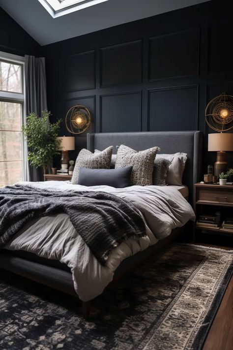 40+ Moody Romantic Bedroom Ideas To Unwind In Moody Bedrooms, Dark Cozy Bedroom, Suite Decor, Lakehouse Bedroom, Moody Vibes, Moody Bedroom, Art Deco Bedroom, Dark Bedroom, Deco Bedroom