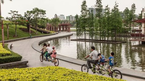 Urban Parks Design, Lake Park Design, Landscape Lake Design, Public Gathering Space, Lake Landscape Architecture, Lake Landscape Design, Floating Landscape, Community Park Design, Lake Architecture