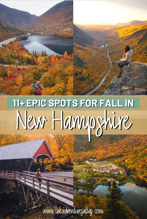 New Hampshire Road Trip Fall, Fall Foliage New Hampshire, New Hampshire October, Must See Places In New Hampshire, Fall Northeast Roadtrip, Fall New Hampshire, Conway New Hampshire Fall, Things To Do In Manchester New Hampshire, Echo Lake New Hampshire