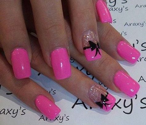 Pink Bow Nail Designs - 50+ Cute Bow Nail Designs Short Square Nail Designs Valentines, Mommy Nails, Bow Nail Designs, Pink Nail Art Designs, Bow Nail Art, Peach Nails, Sns Nails, Cute Nail Art Designs, Popular Nail Designs