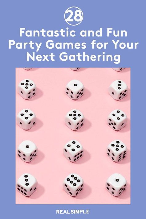 28 Fantastic Party Games to Make Your Next Gathering a Blast | These entertaining party games are simple, easy to play, and fun for everyone. Play one or a few at your next holiday party or online with friends in a video call. #realsimple #lifehack #partyhack #howtohostaparty #partygames #hostesstips Adult Party Games For Large Groups, Nye Party Games, Best Party Games, Group Activities For Adults, Party Games Group, Games For Ladies, Small Group Games, Easy Party Games, Large Group Games