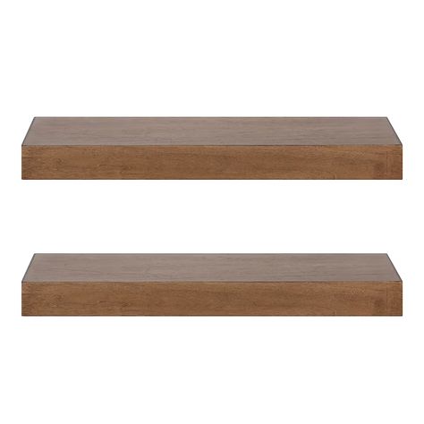 Kate and Laurel Rustic Brown Wood Floating Shelf 8-in L x 8-in D (2 Decorative Shelves) in the Wall Mounted Shelving department at Lowes.com Wood Ledge, Picture Ledge Wall, Jeremiah 2, Ledge Wall, Wall Mounted Shelving, Picture Ledge, Solid Wood Shelves, Wood Floating Shelves, 2 Shelves