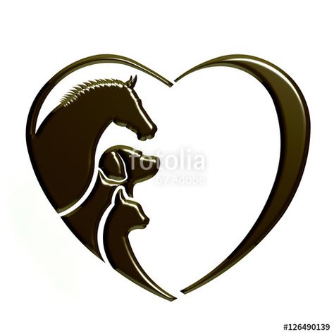 Veterinarian Heart animal love. Horse,dog and cat together. Abstraction of animal care This icon serves as idea of friendly pets, veterinarian business, animal welfare,animal rescue,animal breeder Animal Welfare Tattoo, Vet Symbol, Heart Horse, Veterinary Symbol, Horse And Dog Logo Design, Horse Rescue, Horse Logo, Horse Silhouette, Dog Logo