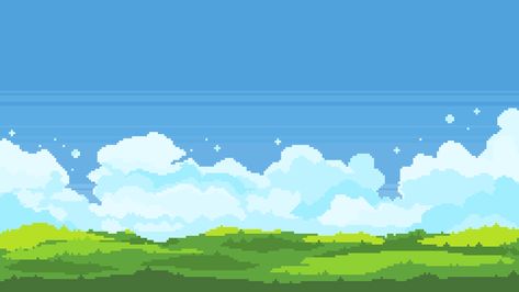 Pixel Art Scenery Landscapes, Retro Background Landscape, Pixel Background Landscape, Pixel Game Background, Cloud Pixel Art, Pixel Art Scenery, Pixel Scenery, Cloud Pc, Game Landscape