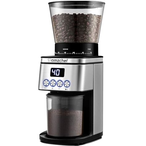 Burr Coffee Grinder, AMZCHEF Electric Coffee Bean Grinder with 30 Precise Settings, Anti-Static Espresso Coffee Grinder, Adjustable Burr Grinder for 1-14 Cups or 1-56 Seconds Coffee Grinders, Coffee Grinders Best, Fellow Coffee Grinder, Hand Coffee Grinder, Coffee Grinder Electric, Espresso Grinder, Burr Coffee Grinder, Coffee Bean Grinder, Spice Grinder