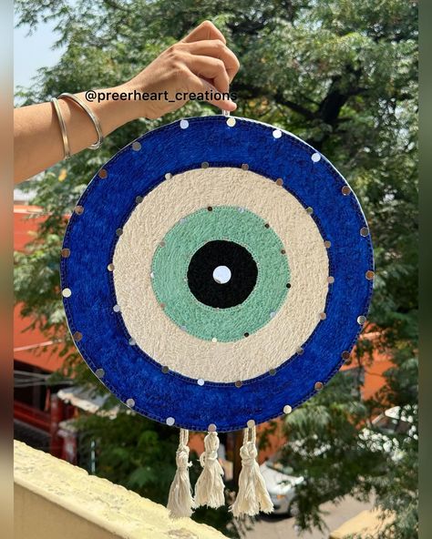 Good Vibes only 🧿🩵. Evil eye wall decor 🩵🧿. . . . Like share follow #texturedart #tissueart #evileye #walldecor Evil Eye Wall Decor, Eye Wall Decor, May 21, Good Vibes Only, Texture Art, Evil Eye, Good Vibes, Wall Decor, Wall