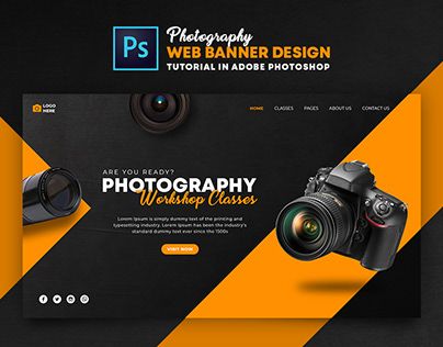 Check out new work on my @Behance profile: "How to Design Photography Classes Web Banner" http://be.net/gallery/105034283/How-to-Design-Photography-Classes-Web-Banner Editing Banner, Banner Photography, Flex Banner Design, Website Banner Design, Photoshop Logo, Adobe Photoshop Tutorial, Youtube Banner Template, Photography Business Cards, Website Header