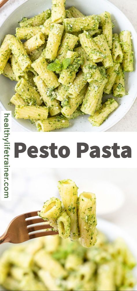 Pesto Recipes Dinner, Healthy Pesto Pasta, Recipes Using Pesto, Pesto Dishes, Easy Pesto Pasta, Pesto Pasta Recipe, Penne Pasta Recipes, Healthy Pesto, Homemade Pesto Sauce