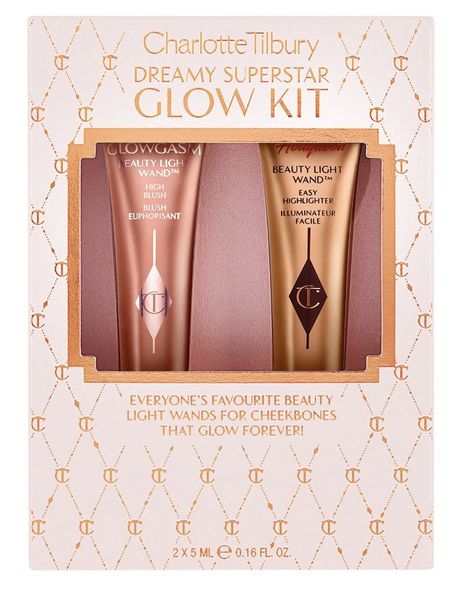 Charlotte Tilbury Gift Set, Charlotte Tilbury Highlighter, Charlotte Tillbury, Posh Fashion, Best Facial Cleanser, Makeup Bag Essentials, Highlighter Set, Glow Kit, Liquid Highlighter