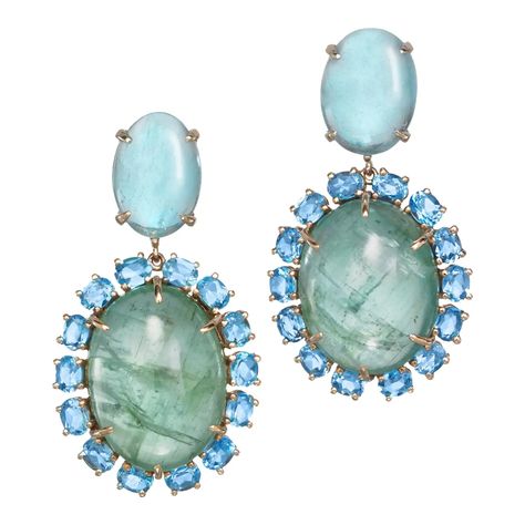 18 Karat Rose Gold Aquamarine Green Beryl Blue Topaz Drop Dangle Earrings For Sale at 1stDibs | kate spade lime sherbet, green aquamarine earrings, blue green beryl London Blue Topaz Earrings, Ocean Hues, Green Topaz, Pretty Rose, Fancy Rings, Luxe Jewelry, Mini Earrings, Aquamarine Earrings, Diamond Dangle Earrings