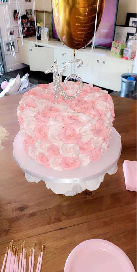 16th Birthday Cake For Girls Sweet Sixteen, Sweet 16 Cakes Flowers, Valentine Sweet 16 Party Ideas, Pink Aesthetic Sweet 16, Sweet 16 Themes Unique Cake Ideas, Pretty Cake Ideas Birthday, Pink Birthday Party Decorations Sweet 16, Pink Gold White Sweet 16 Decorations, Pink 15 Birthday Cake