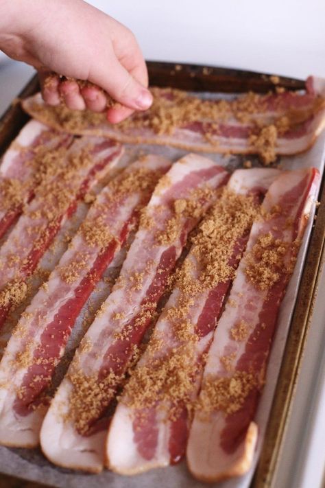 Million Dollar Bacon Recipe | Bacon (also known as Millionaire Bacon) with brown sugar, cayenne and red pepper flakes! Millionaire Bacon Recipe, Million Dollar Bacon Recipe, Bacon With Brown Sugar, Million Dollar Bacon, Roast Broccoli, Perfect Bacon, Broccoli Bacon, Daging Babi, Bacon Recipe