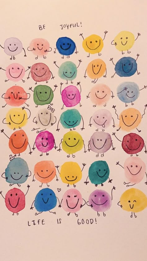 Fingerprint Art, Smiley Faces, Doodle Art Designs, Watercolor Cards, Doodle Drawings, Art Classes, Doodle Art, Your Aesthetic, Diy Art