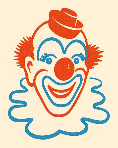 Vintage Circus Costume, Clown Face Paint, Hand Art Kids, Clown Paintings, Clown Party, Clown Face, Clown Tattoo, Clown Illustration, Vintage Clown