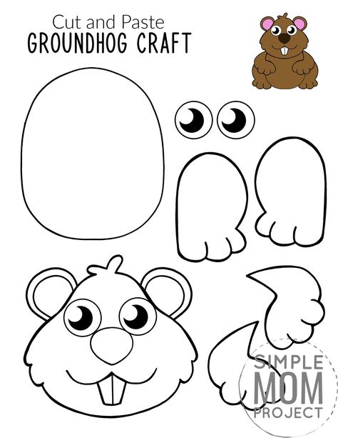 Groundhog Template, Ground Hog Day Crafts, Groundhog Craft, Groundhog Activities, Preschool Groundhog, Groundhog Day Activities, Easy Preschool Crafts, Ground Hog, Fun Winter Crafts