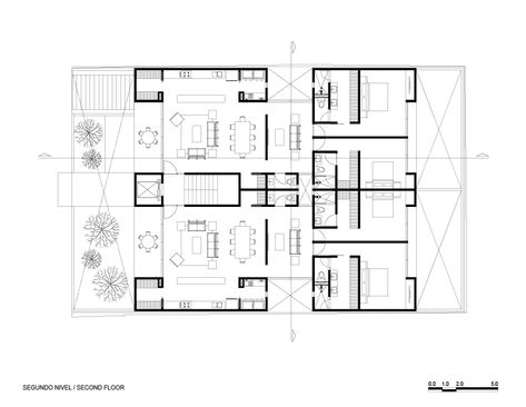 Image 29 of 33 from gallery of AC71 / HGR Arquitectos. Plan - 2nd floor Residential Architecture Apartment Floor Plans, Staff Quarters Floor Plan, Two Apartments In One House Plan, Apartment Architecture Plans, Apartment Plans Architecture, Apartment Complex Floor Plan, Apartment Building Floor Plans, Gallery Floor Plan, Flats Building