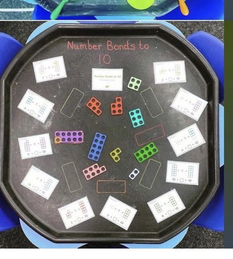 Number Bonds Tuff Tray, Number Bonds To 10 Tuff Tray, Number Bonds Activities, Continuous Provision Year 1, Math Motivation, Reception Maths, Maths Eyfs, Number Bonds To 10, Ks1 Maths