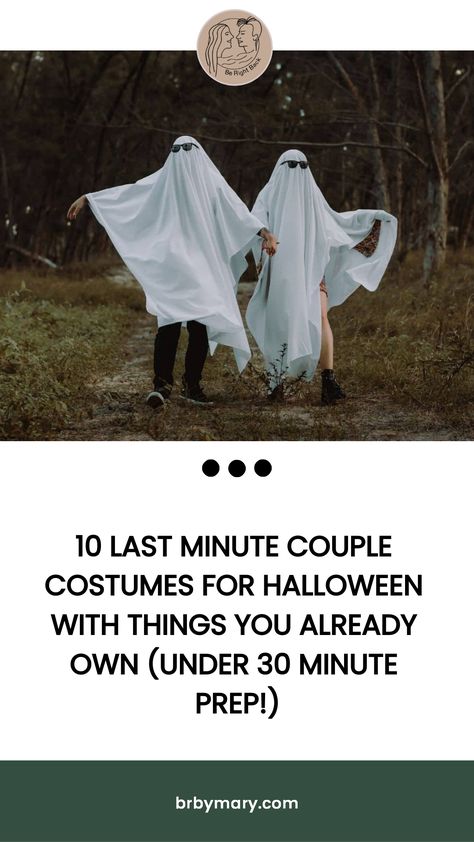 With a prep time of under 30 minutes, check out these last minute couple Halloween costumes that you can make with things you already have! Easy Diy Couples Costumes Last Minute, Last Min Couple Costumes, Quick Couples Costumes Last Minute, Easy Last Minute Couple Costumes, Easy Diy Halloween Costumes For Couples, Easy Last Minute Halloween Costumes Diy, Last Minute Costume Ideas For Couples, Last Minute Couple Halloween Costumes, Easy Couples Halloween Costumes Last Minute