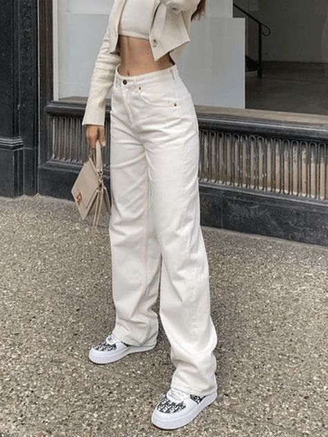 Indie Dark, Y2k Trousers, Boyfriend Jeans Style, Jeans Online Store, White Boyfriend Jeans, Women's Denim Jeans, Look Jean, Stretch Denim Pants, Low Waist Jeans