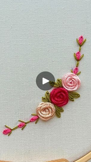 Embroidery Rose Designs, Hand Embroidery Designs Simple, Embroidery Rose Tutorial, Rose Stitch Embroidery, Embroidery Rose Pattern, Embroidery Stumpwork, Embroidery Roses, Silk Ribbon Embroidery Tutorial, Rose Embroidery Designs