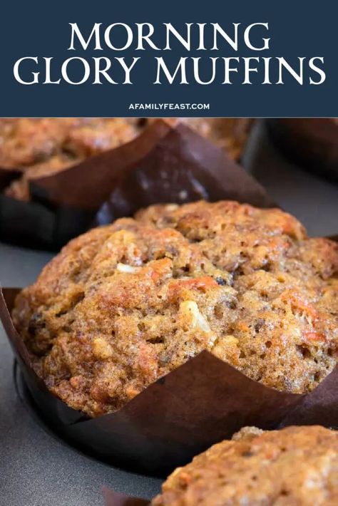 Savory Morning Muffins, Morning Glory Muffin Recipes, Muffin Display Ideas, Morning Glory Muffins With Pineapple, Best Morning Glory Muffins, Muffins Morning Glory, Glorious Morning Muffins, Healthy Morning Glory Muffins, Morning Glory Muffin