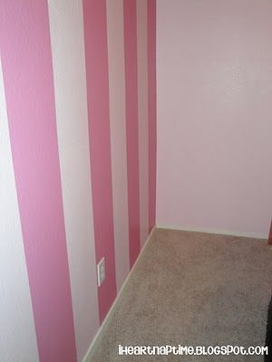 Tutorial: how to paint stripes on wall Painted Stripes On Wall, Striped Walls, Paint Stripes, Big Girl Rooms, Small Room, Nap Time, Kids' Room, Room Interior Design, Wall Paint