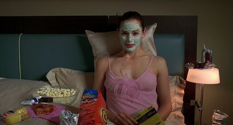 Face masks. And Cheetos. Jenna Rink, Mask Film, Thirty Flirty And Thriving, 13 Going On 30, Spoiled Brat, Laying In Bed, Chick Flicks, Im Just A Girl, I'm Just A Girl