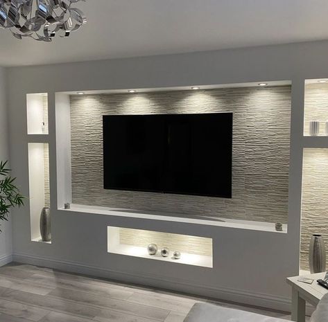 Luxury Tv Wall, Ruang Tv, Feature Wall Living Room, Living Room Tv Cabinet, Modern Tv Wall, Fireplace Tv Wall, Modern Tv Units, Wall Tv Unit Design, House Organisation