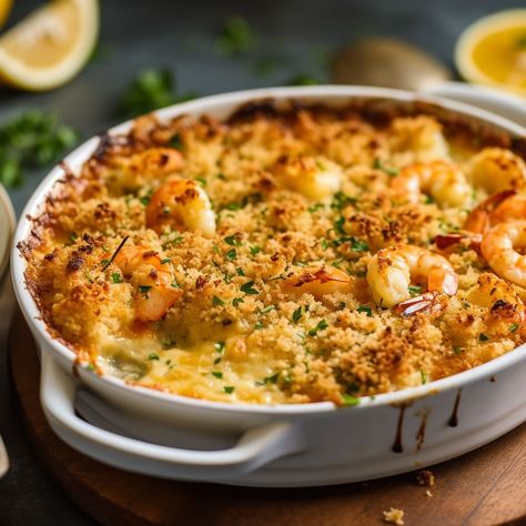 The moment I took a bite of this recipe, I knew I had to get seconds Shrimp Casserole Recipes, Shrimp Casserole, Seafood Dish Recipes, Seafood Entrees, Shrimp Recipes For Dinner, Baked Shrimp, Shrimp Recipes Easy, Fish Dinner, Shrimp Dishes