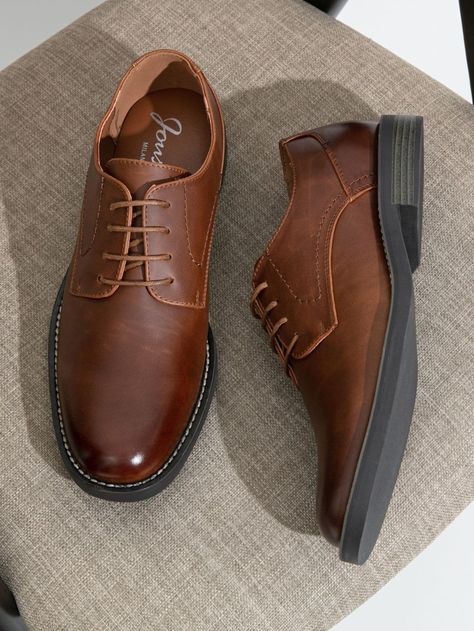 AMY710-dark brown  Collar     Embellished   Men Shoes Formal Shoes For Men Suits, Brown Wedding Shoes, Brown Formal Shoes, Groomsmen Shoes, Party Jeans, Brown Shoes Men, Brown Plain, Mens Derby Shoes, Dark Brown Shoes