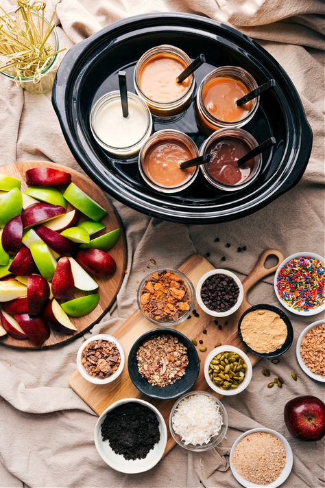 Candy Apple Bars, Caramel Apple Bar, Apple Bar, Caramel Apple Bars, Caramel Apples Easy, Caramel Apple Dip, Chelsea's Messy Apron, Dip Bar, Apple Bars