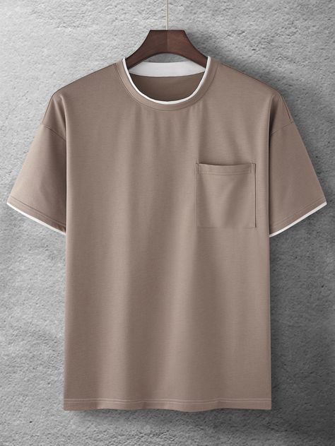 Neutral Colour Shirts For Men, Tshirts For Men Casual, Plain Tee Shirts, Stylish Men Wear, Mens Tees Fashion, Design Jersey, Tshirt For Men, Guys Clothing Styles, Men Tshirt