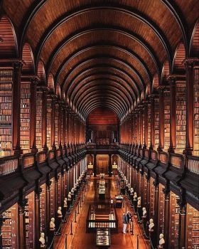 Dublin Library, Most Beautiful Libraries, Trinity College Library, Beautiful Libraries, Hogwarts Library, The Book Of Kells, Trinity College Dublin, Long Room, Beautiful Library