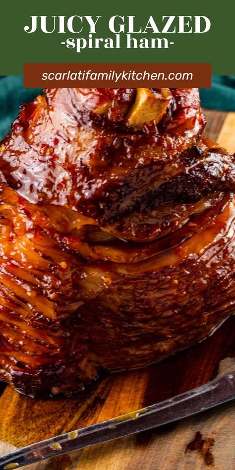 This is the best glazed spiral ham in the oven! Smothered in a sweet and spicy glaze this baked ham is moist and perfect for the holidays. Dr Pepper Glazed Ham, Best Spiral Ham Recipe, Glazed Spiral Ham, Cooking Spiral Ham, Precooked Ham, Ham In The Oven, Ham Recipes Baked, Spiral Sliced Ham, Whole Ham