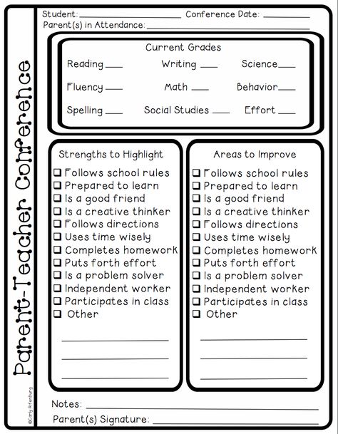 Parent teacher conference forms parent teacher conference checklists parent teacher conference printables parent teacher conferences First Parent Teacher Conference, Parent Conference Forms Free, Parent Teacher Documentation Form, Conference Checklist, Parent Teacher Conference Notes, Daycare Contract, Teacher Documentation, Parent Conferences, Building Rapport