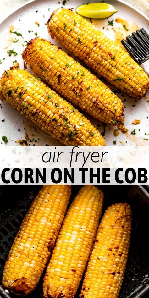 Fresh, wholesome, and loaded with roasted-corn flavor, this Air Fryer Corn on the Cob is perfect for summer. Plus, it’s versatile, fast, and easy to make! 🌽 Meal Ideas With Corn On The Cob, Cooking Corn On The Cob In Air Fryer, Corn In Air Fryer Oven, Air Fryer Recipes Corn On The Cob, Air Fried Corn On The Cob Recipe, Ninja Foodie Corn On The Cob, How To Air Fry Corn On The Cob, Best Air Fryer Corn On The Cob, Sweet Corn Air Fryer Recipes