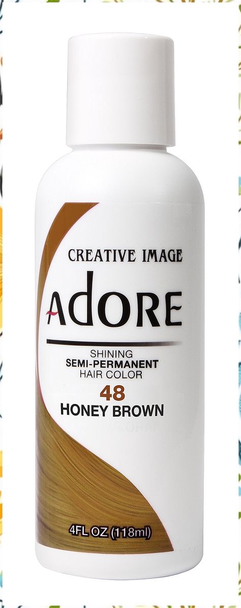 Adore Shining Semi Permanent Hair Colour, 48 Honey Brown by Adore Adore Semi Permanent Hair Color, French Cognac, Dark Auburn Hair, Honey Brown Hair, Brown Hair Dye, Dyed Red Hair, Hair Boutique, Semi Permanent Hair Color, How To Lighten Hair