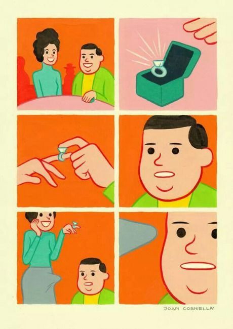 Of course I'll marry you! Morbider Humor, Joan Cornellà, Spoke Art, Dangerous Minds, Bd Comics, Humor Grafico, Dirty Mind, Memes Humor, Komik Internet Fenomenleri