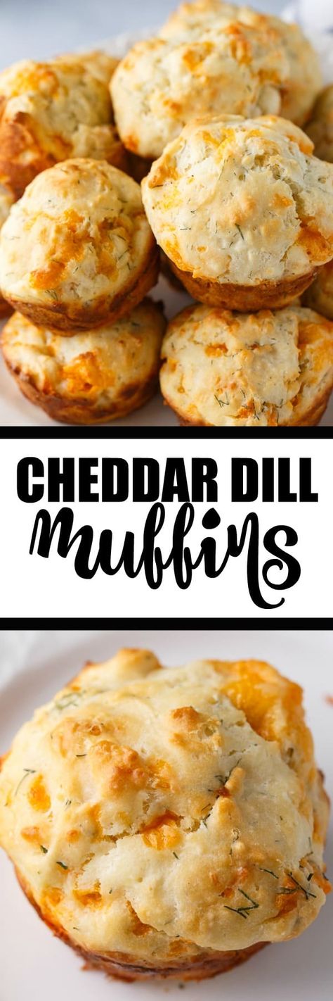 Cheddar Dill Muffins - A delicious savory muffin perfect for breakfast or a quick snack. They are dense and moist with the perfect hint of dill. Dill Muffins, Cheddar Muffins, Savory Breads, Dill Recipes, Coffee Trailer, Uk Recipes, Savory Muffins, Filled Muffins, Quick Appetizers