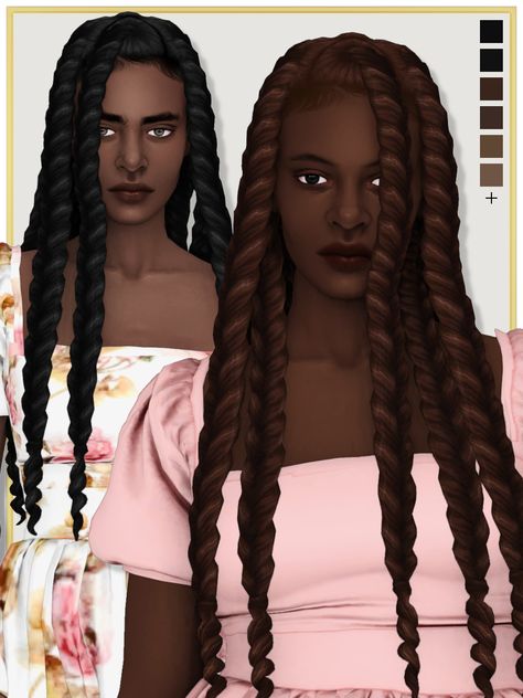 Maxis Match Braids, Ts4 Female Hair, Hair Cc Maxis Match, Sims 4 Cc Black Hairstyles, Ts4mm Cc, Sims Aesthetic, Feminine Hair, Ts4 Hair, Sims 4 Stories