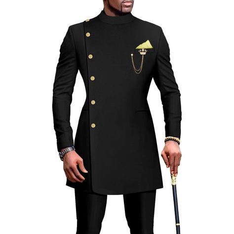 African Suits Men, Suit Style For Men, Male Wedding Suit, Men Clothing Styles, African Suits, African Male Suits, Black Men Suits, Custom Suits Men, Dashiki Outfit