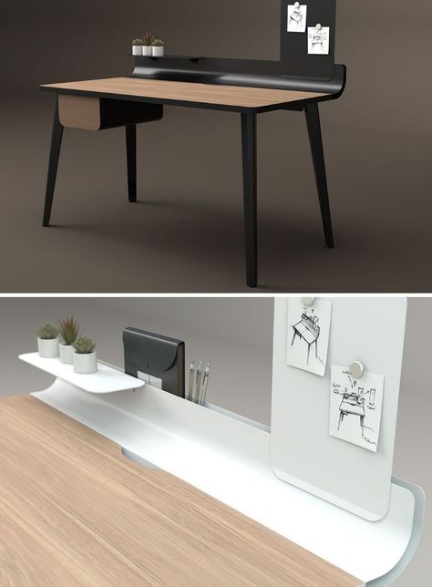 Home Office Desk And Table, Working Desk Design, Smart Desk Ideas, Working Table Design, Minimalist Work Desk, Work Table Design, Minimalist Desk Design, Minimalistic Office, Office Desk Design