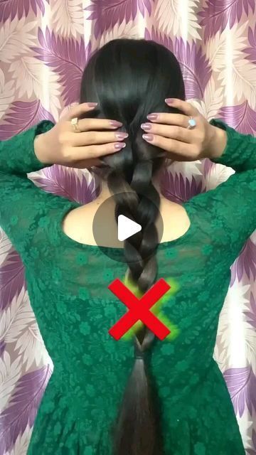 Braid Hairstyles On Saree, Hairstyles For Long Earrings, Hairstyle With Lengha, Front Hair Styles Easy, Home Hairstyles, Simple Hairstyle For Saree, Loose Braid Hairstyles, Hair Braid Designs, Collage Photo Frame Design