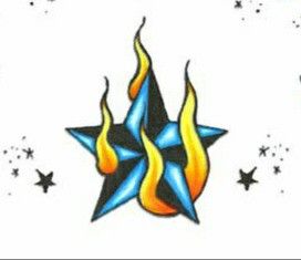 Traditional Star Tattoo, Tattoo Star, Star Tattoo Designs, Star Tattoo, Rainbow Star, School Tattoo, Doodle Sketch, Star Tattoos, Old School Tattoo