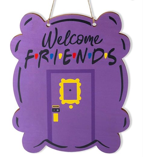 Friends Themed Welcome Sign Friends TV Show Decor
The famous purple door and it’s accents are all cut from 1/4” wood,The door hanger size 12in x 9in and is hung with a jute twine Dorm Door Signs, Winter Front Porch Decor, Dorm Door, Porch Wall Decor, Welcome Door Sign, Office Door Signs, Sign For Front Door, Welcome Door Hanger, Friends Picture Frame