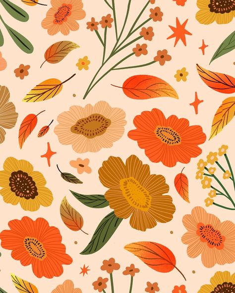 The leaves/florals from yesterdays post were practically demanding to be made into a pattern 🍂 working on some new fall patterns so I can share them with you to use as phone backgrounds stay tuned!!! . . . #surfacepattern #patterndesign #artistsoninstagram #illustrationartists #fallleaves #autumnvibes #pattern #fallillustration #autumnart Fall Floral Wallpaper, Autumn Illustration, Fall Patterns, Autumn Art, Illustration Artists, Fall Floral, A Pattern, Surface Pattern, Phone Backgrounds